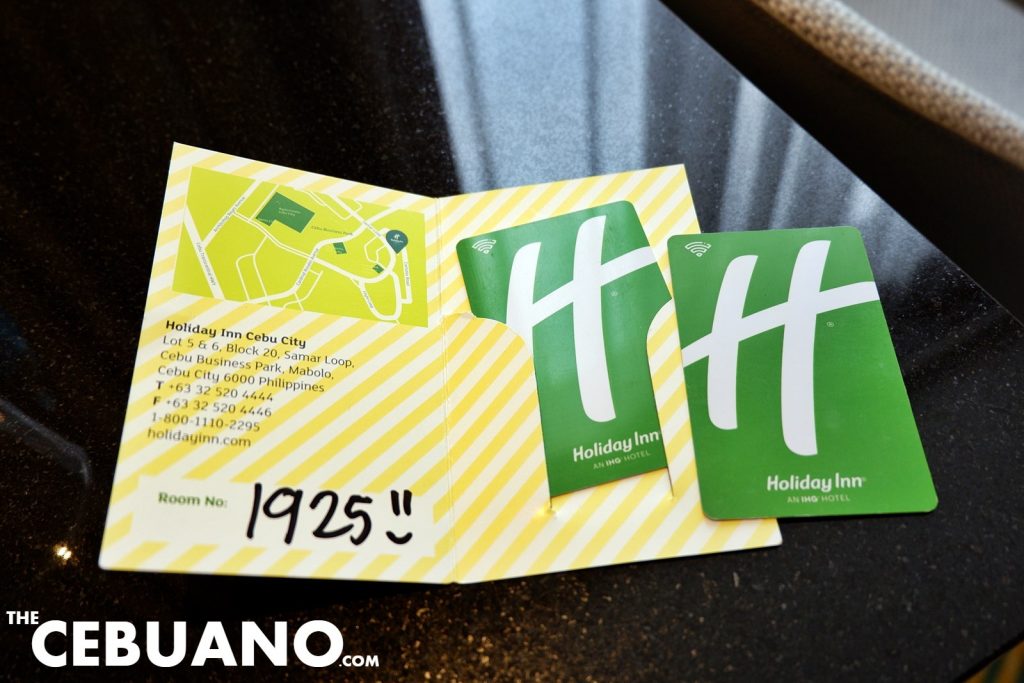 Key cards at Holiday Inn Cebu City